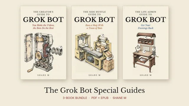 The Grok Bot Special Guides: 3-Book Bundle: covers of Books 3, 4 and 5